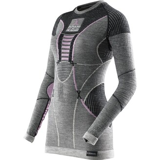 APANI MERINO BY X-BIONIC LADY UW SHIRT LG_SL. ROUNDNECK-C Black Grey Pink S