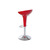 Bar chair, red plastic, chrome tray, height adjustable